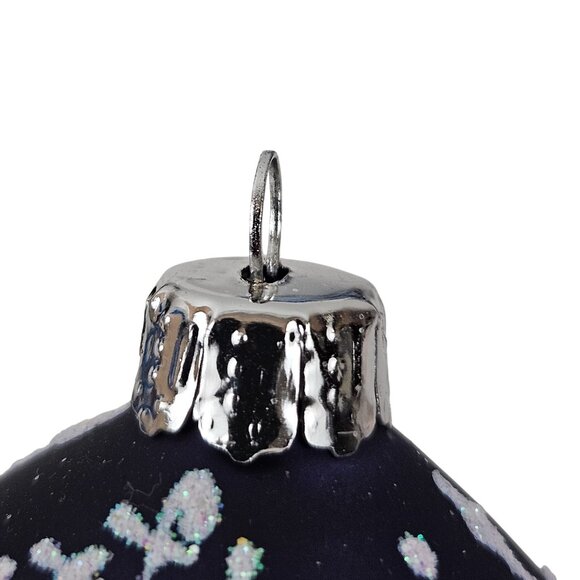 Commodore Ornaments Christmas Classics Blue White Glitter Snowflakes Vintage - Picture 10 of 12